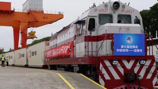 First China-Europe freight train for CIIE 2024 arrives in China's Shanghai