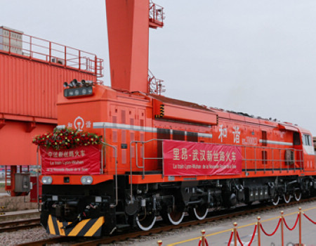 Lyon-Wuhan freight train arrives