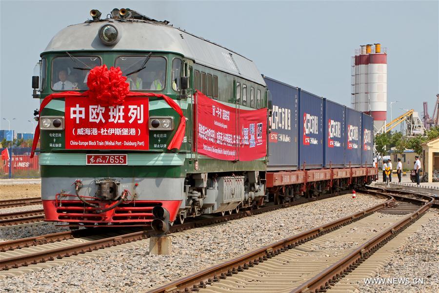 1st direct freight train service linking E China, Duisburg launched