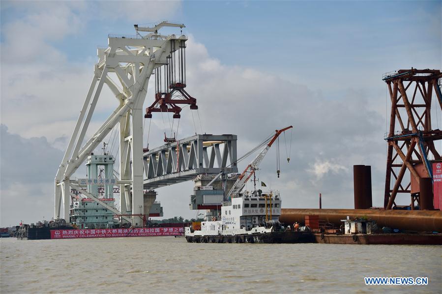1st span of Bangladesh's largest Padma bridge successfully installed