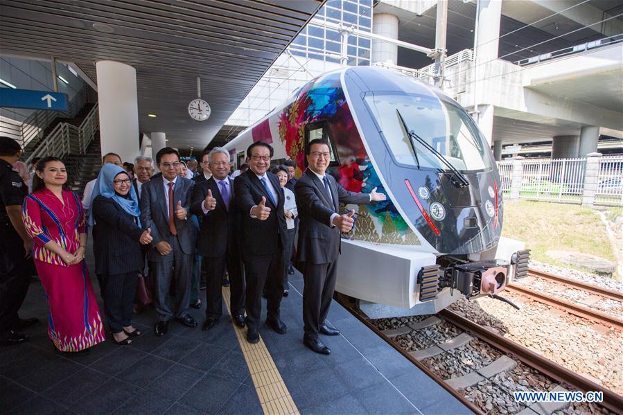 Chinese-made trains delivered to Malaysian airport rail link service