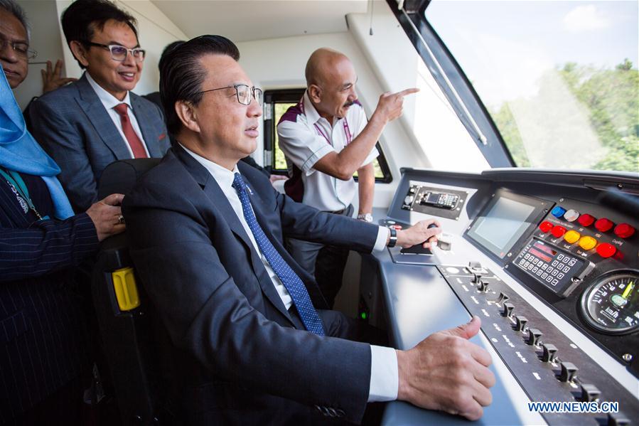 Chinese-made trains delivered to Malaysian airport rail link service