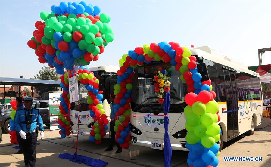 Nepal launches Made-in-China electric buses for 1st time