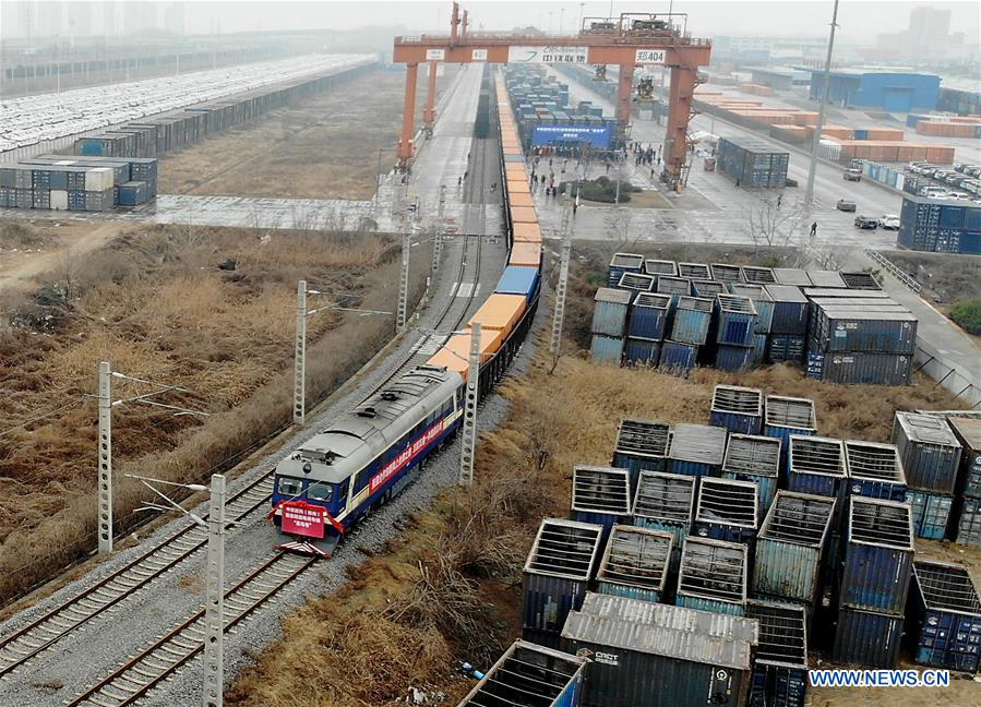 China-Europe freight train for cross-border e-commerce leaves for Liege of Belgium