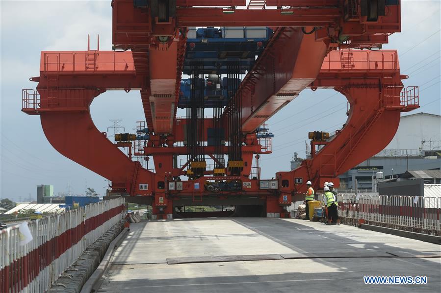 Girder erection of whole Jakarta-Bandung High Speed Railway ongoing