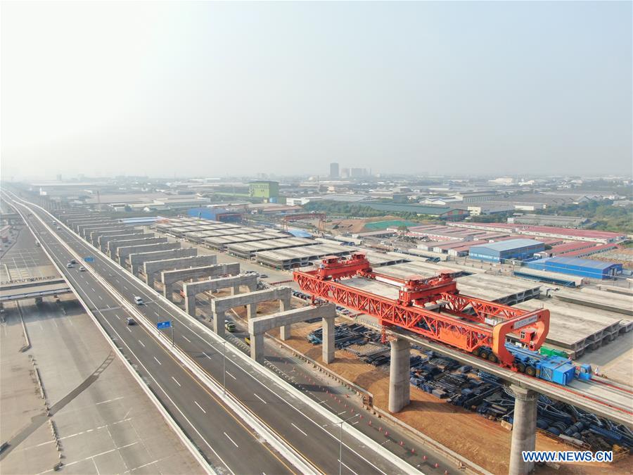 Girder erection of whole Jakarta-Bandung High Speed Railway ongoing