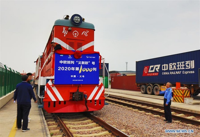 China's Zhejiang sees 1,000 China-Europe cargo train trips in 2020