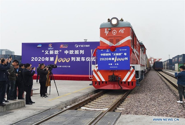 China's Zhejiang sees 1,000 China-Europe cargo train trips in 2020