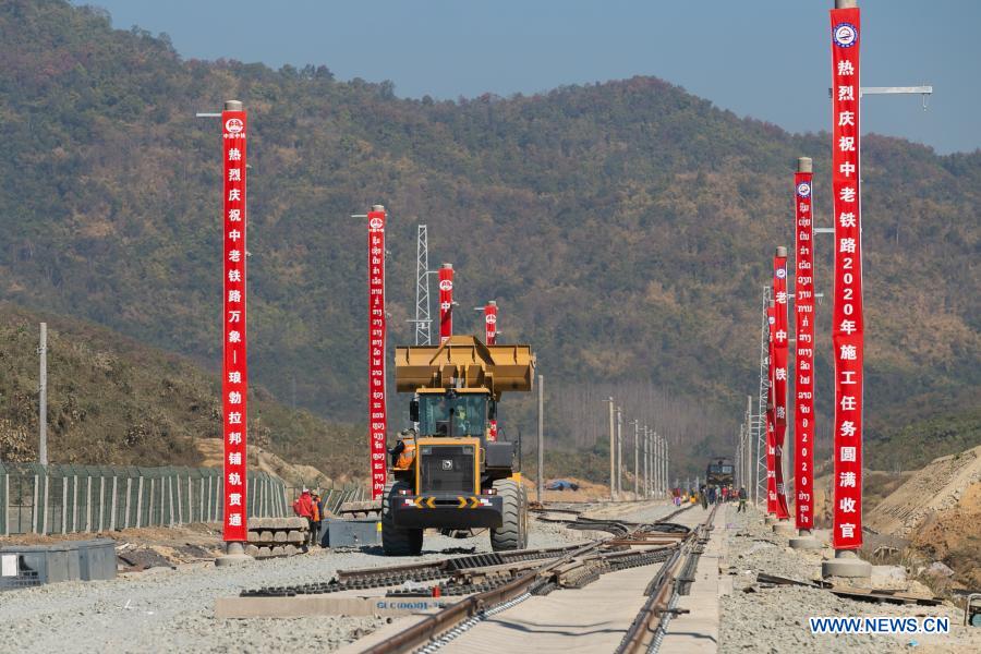 China-Laos railway tracks laid to Luang Prabang, achieving yearly goals