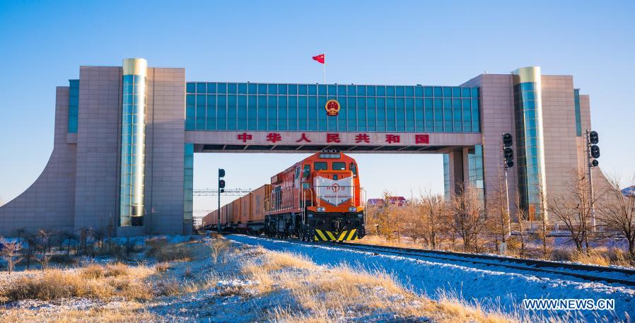 China-Mongolia border port sees record number of China-Europe freight trains