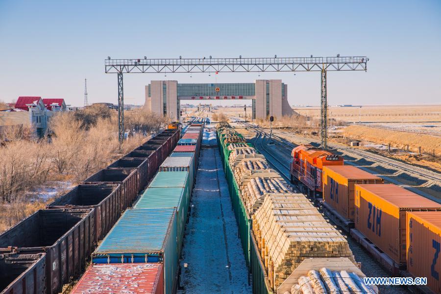 China-Mongolia border port sees record number of China-Europe freight trains