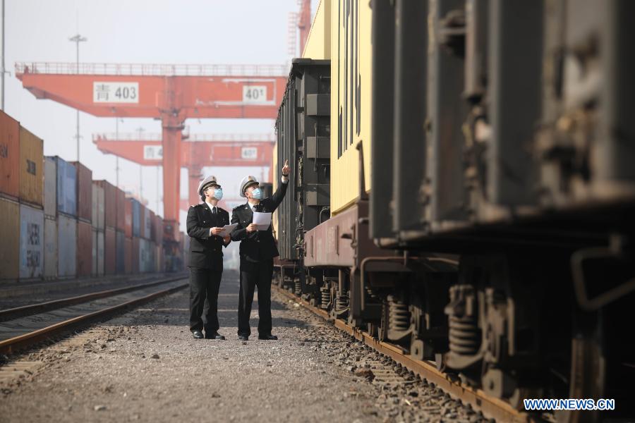 First "Qilu" freight train leaves E China's Jiaozhou for capital of Azerbaijan