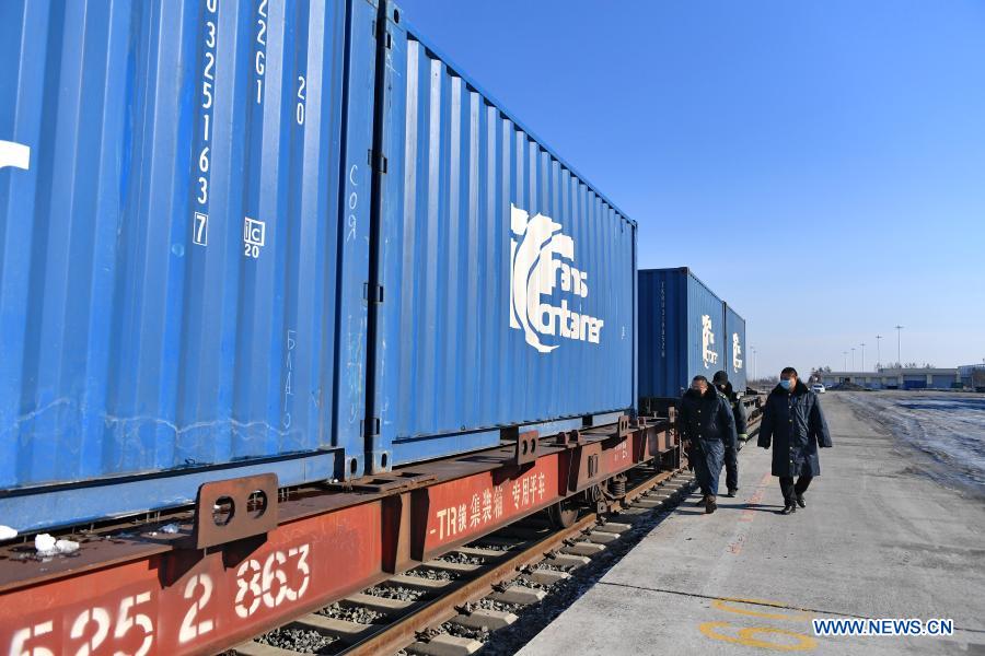 597 containers of goods shipped from China port to Europe in 2021