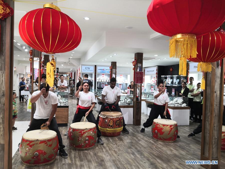 People celebrate upcoming Chinese Lantern Festival in Suva, Fiji