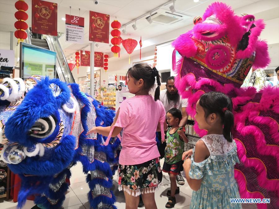 People celebrate upcoming Chinese Lantern Festival in Suva, Fiji