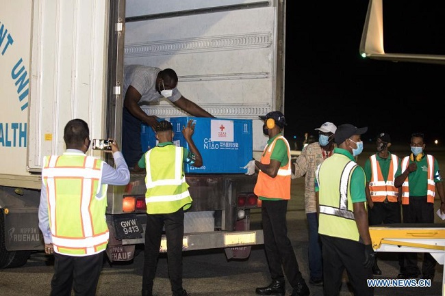 Guyana receives donated COVID-19 vaccines from China