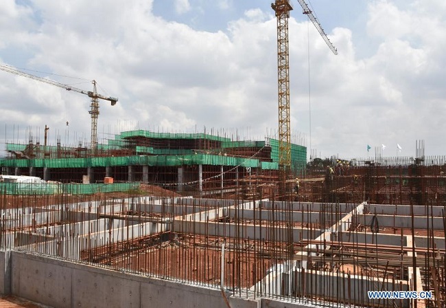 Senior Cameroonian officials visit construction site of China-aided new National Assembly building