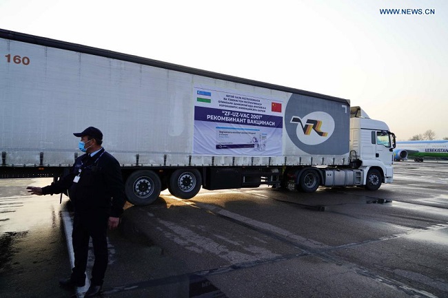 First batch of Chinese coronavirus vaccines arrives in Uzbekistan