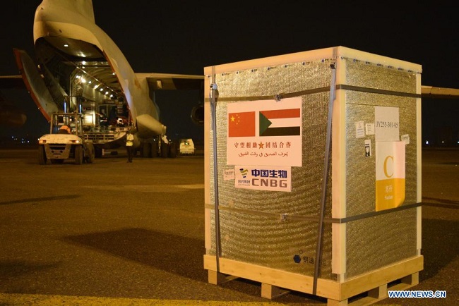 China-donated Sinopharm COVID-19 vaccines arrive in Sudan