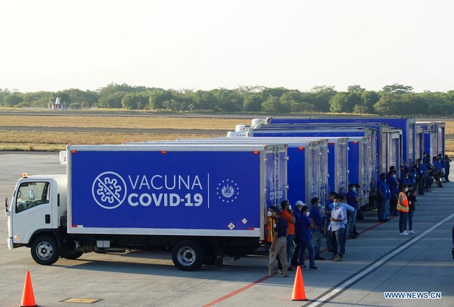 El Salvador receives 1st batch of Chinese-made COVID-19 vaccine