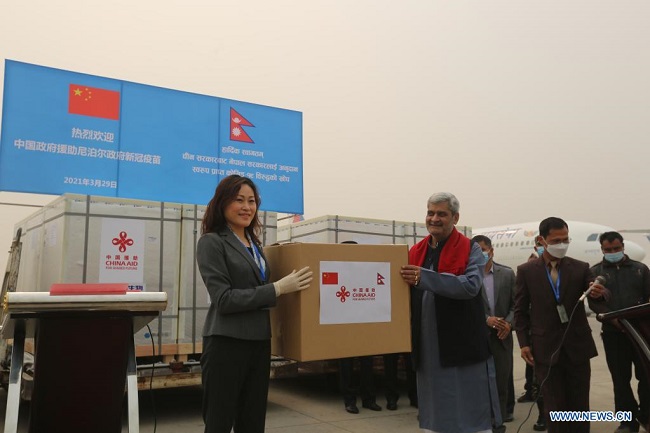 China-donated COVID-19 vaccines arrive in Nepal