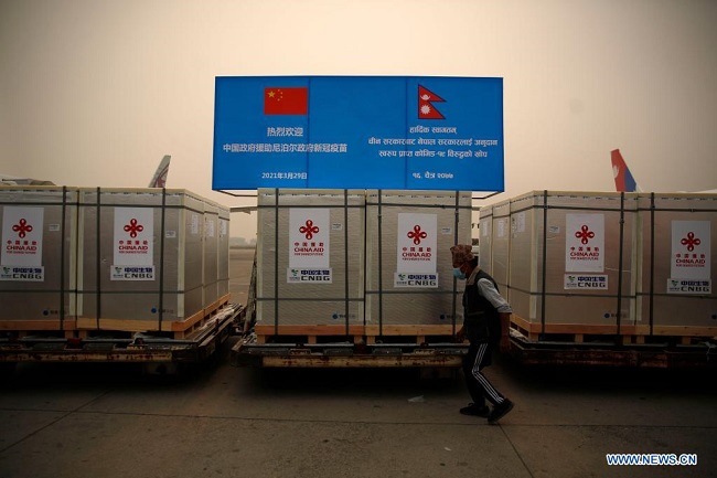 China-donated COVID-19 vaccines arrive in Nepal