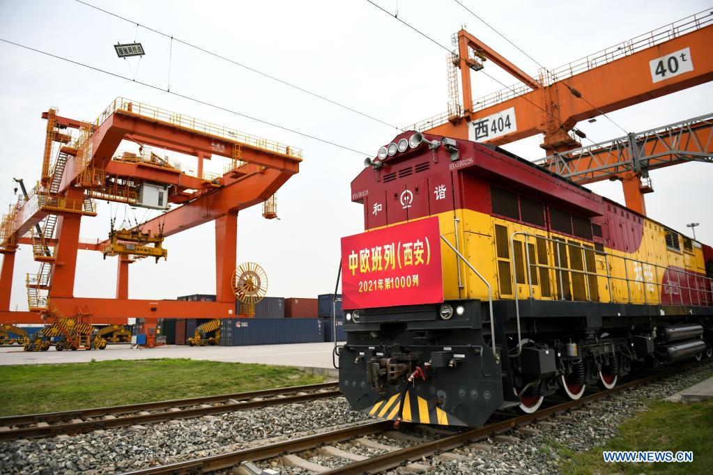 Xi'an sees 1,000 China-Europe freight train trips this year