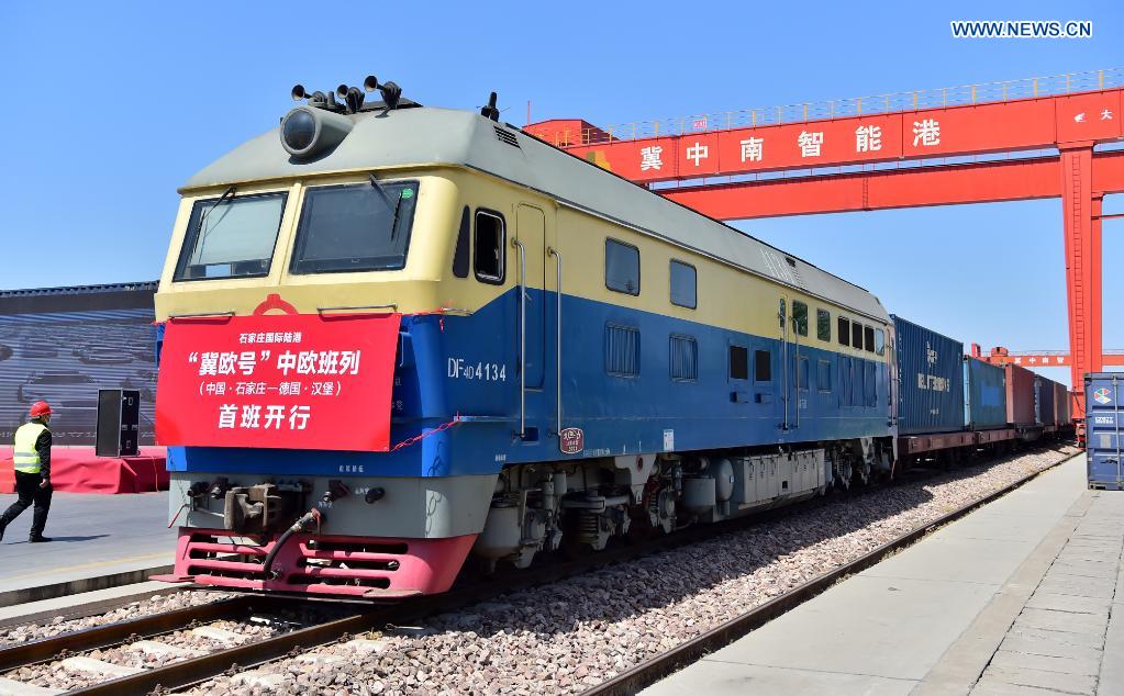 1st China-Europe freight train bound for Germany from Hebei departs