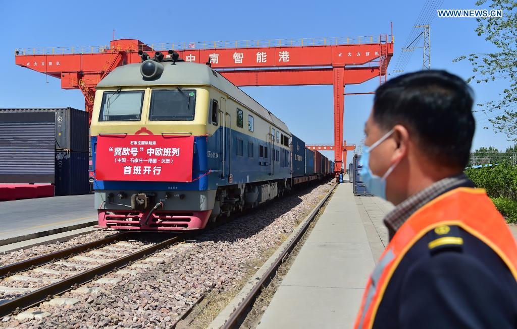 1st China-Europe freight train bound for Germany from Hebei departs