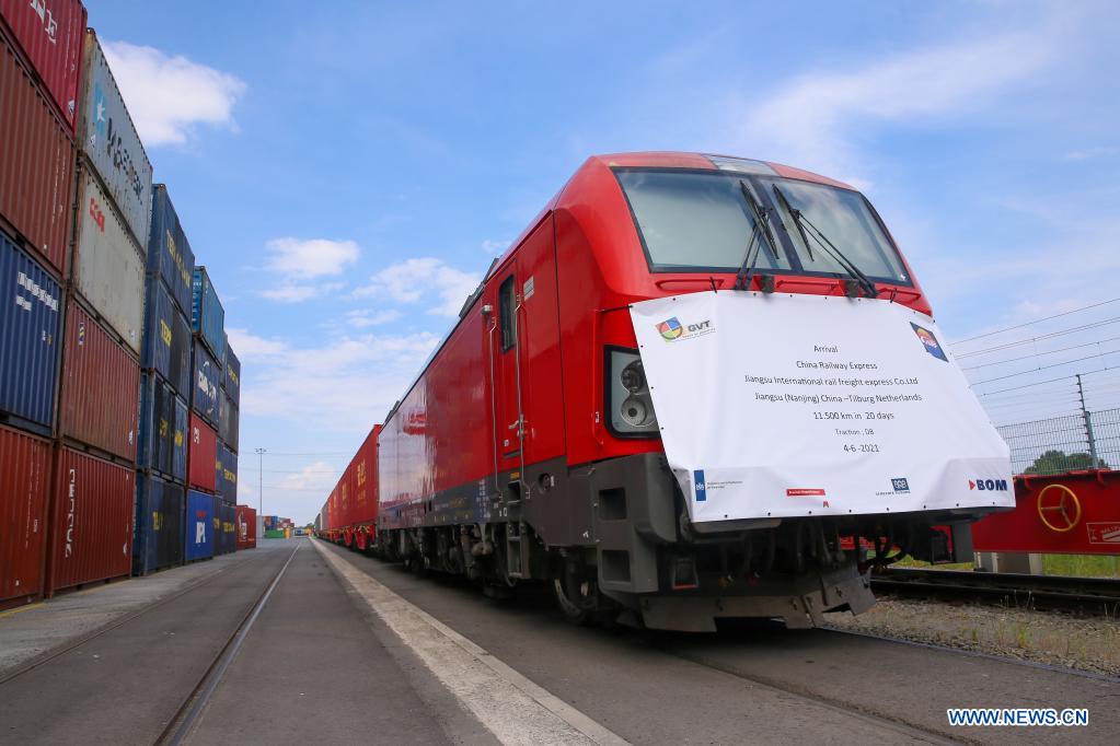 China-Europe freight train from Nanjing arrives in Tilburg