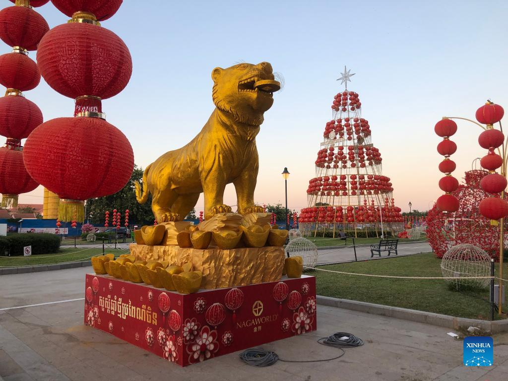 Chinese Lunar New Year decorations seen in Phnom Penh, Cambodia