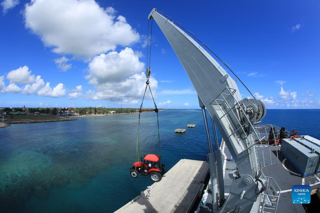 Chinese navy ships depart from Tonga after delivering China's disaster relief supplies