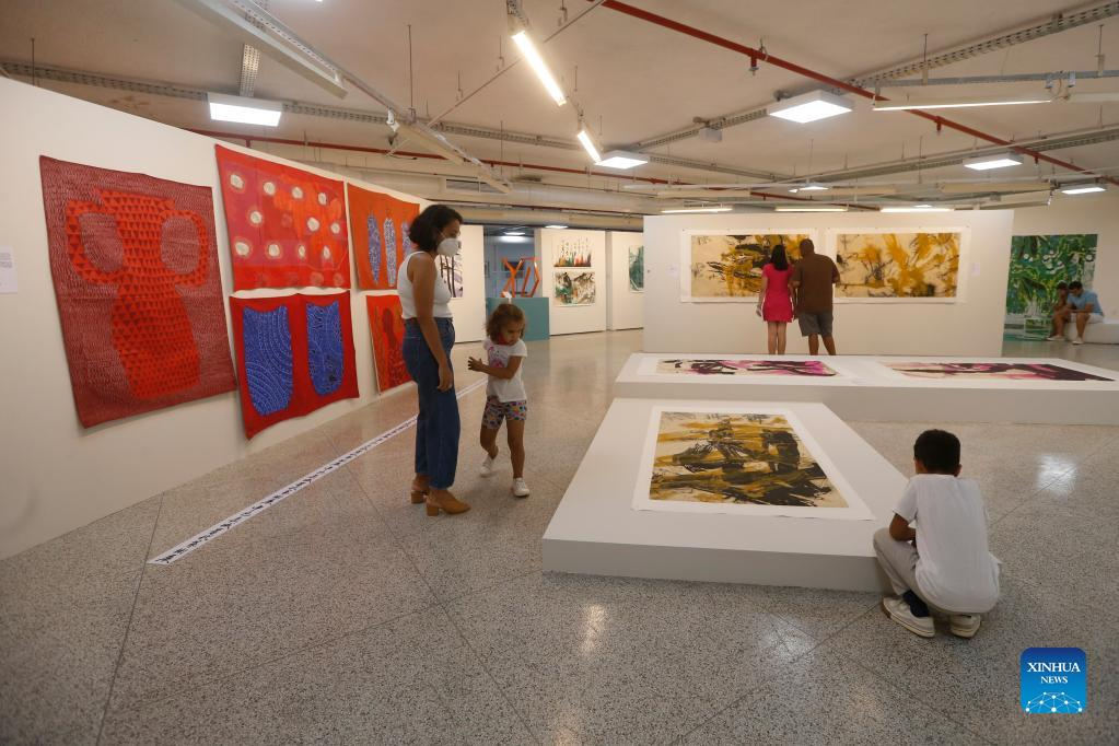 People visit exhibition featuring Chinese and Brazilian Art in Brazil