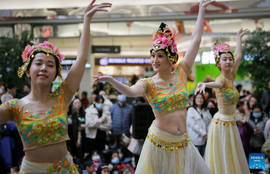 Artists perform during Chinese New Year celebration event in Richmond, Canada