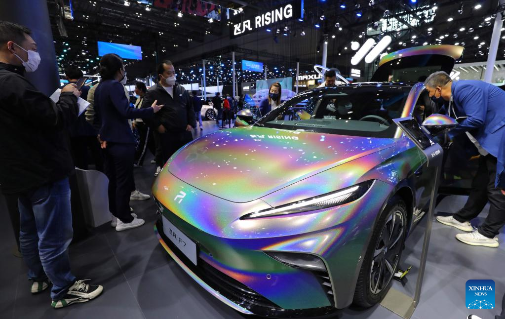 Vehicles on display at Auto Shanghai 2023